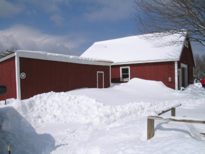 Our barn in snow